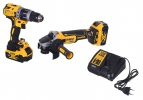 Komplet orodja DeWalt 18V DCD796 + DCG405 + 2x5,0Ah DCK208 (DCK2080P2T-QW)