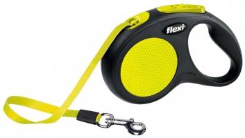 Avtomatski povodec Flexi New NEON 5 m Black, Yellow Dog Retractable lead 